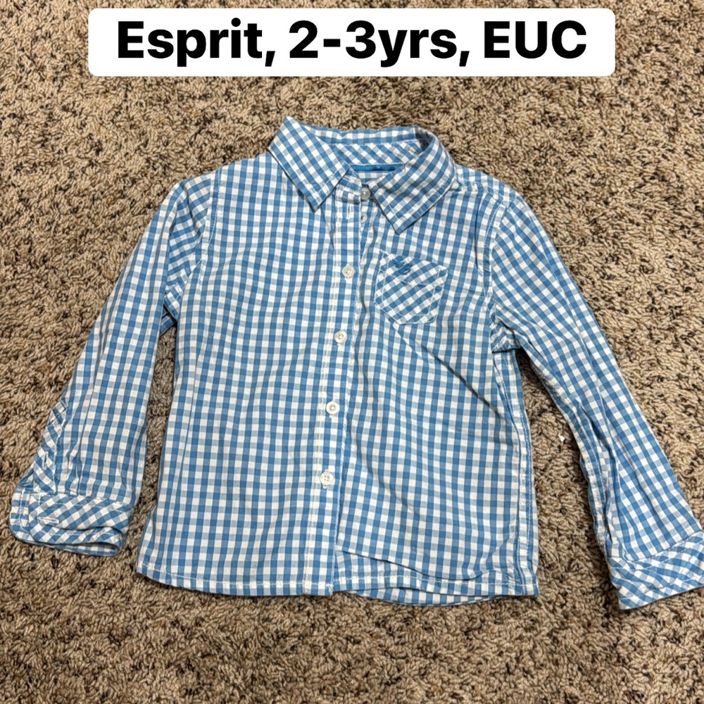 Esprit Toddler Blue Gingham Button-Down Shirt